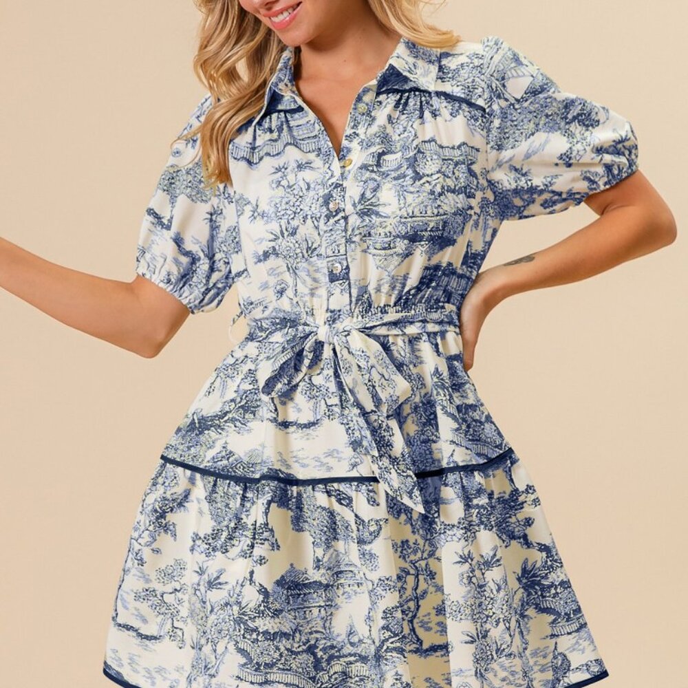BiBi Woven Printed Tiered Dress- NEW WITH TAGS!